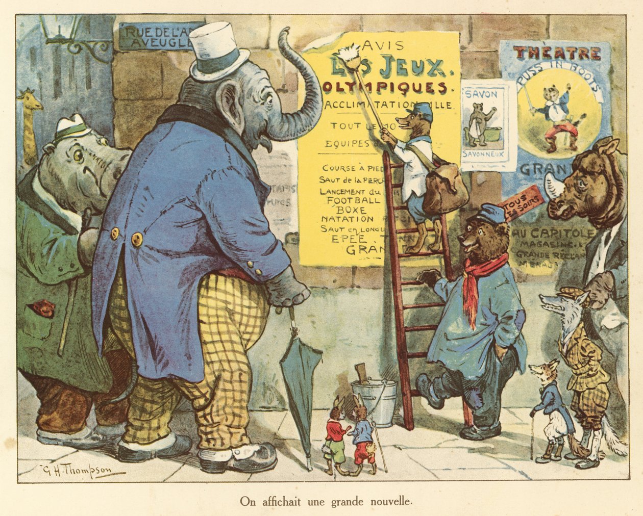Vi publicerade några stora nyheter (färglitografi) av George Henry Thompson