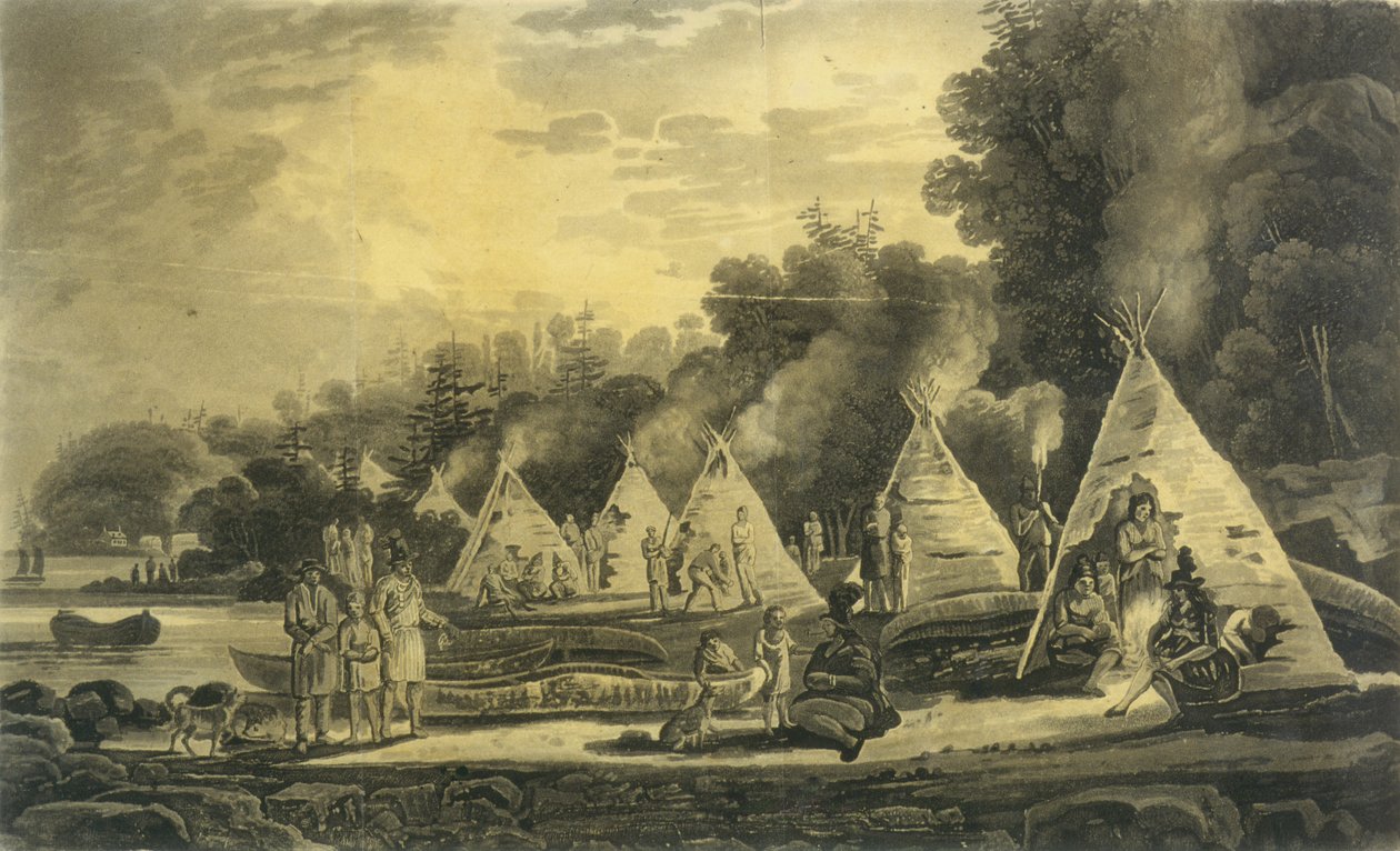 Läger för domicilierade indianerna, 1807 av George Heriot