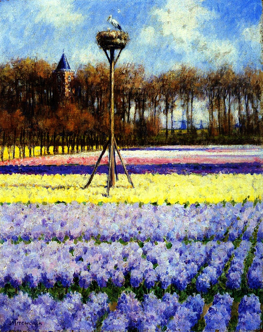 Storkboet, Holland (olja på duk) av George Hitchcock