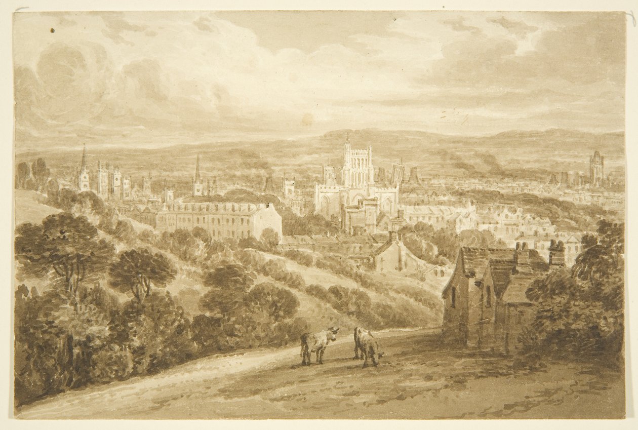 Bristol från Clifton Wood (penna och akvarell på papper) av George Holmes