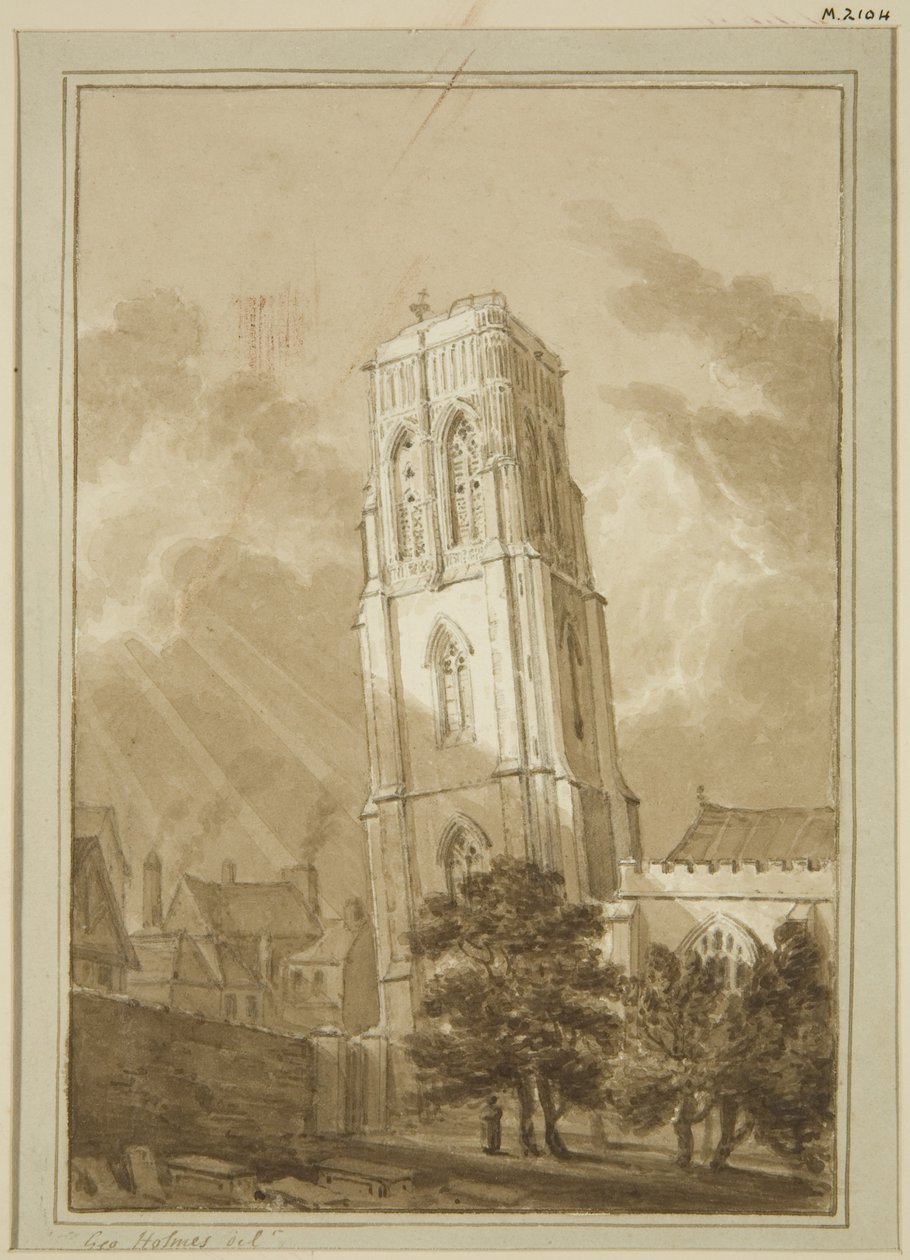 Temple Church (penna och akvarell på papper) av George Holmes