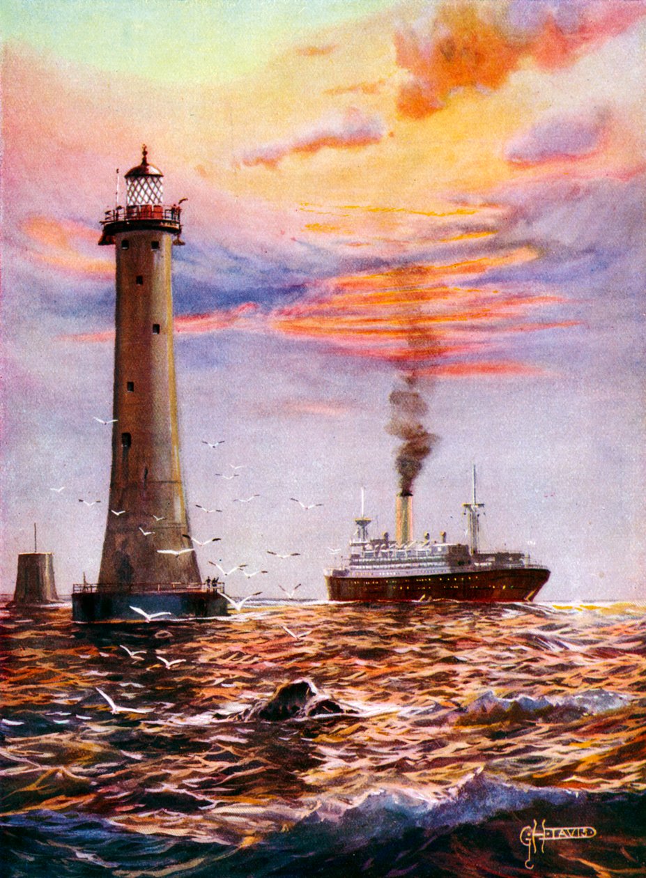 Eddystone Lighthouse, Plymouth (målning) av George Horace Davis