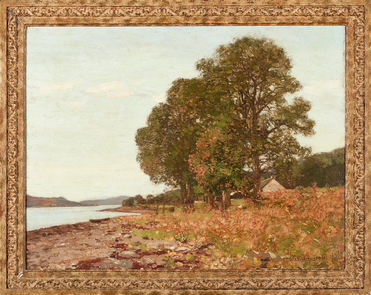 By the Edge of the Loch, Autumn (olja på duk) av George Houston
