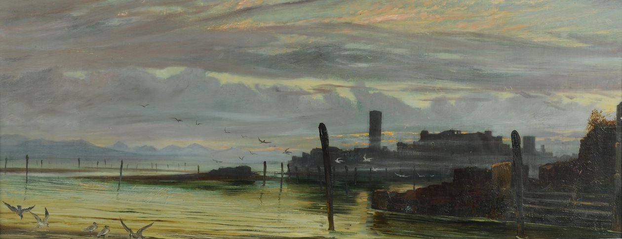 Skymning i lagunerna nära Venedig, 1875-85 av George Howard