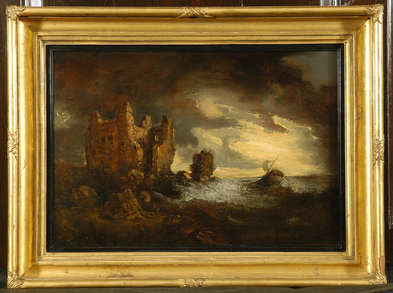 Peele slott i en storm, 1805 av George Howland Beaumont