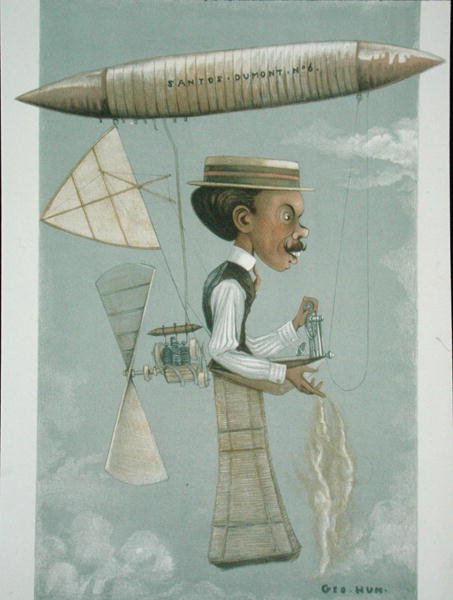 Alberto Santos-Dumont (1873-1932), illustration från 