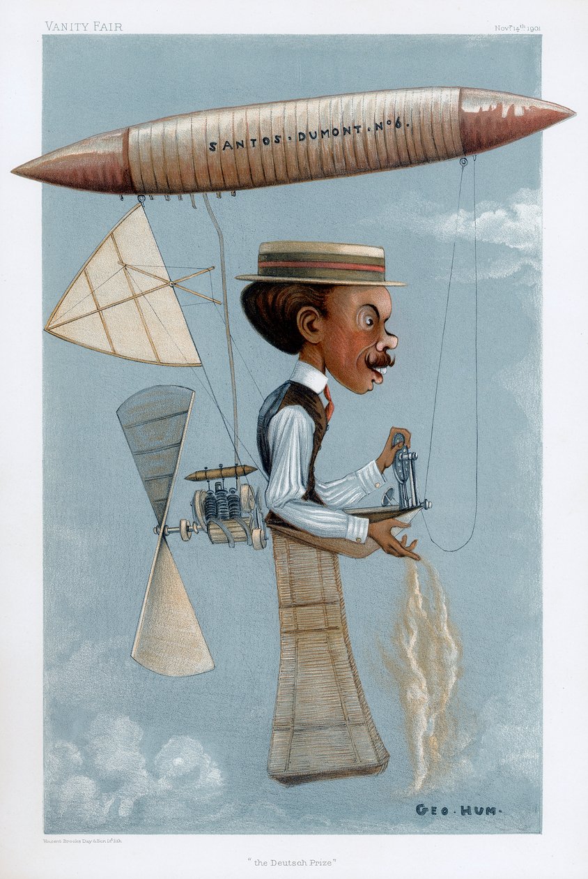 Alberto Santos-Dumont, brasiliansk flygpionjär, 1901 av George Hum
