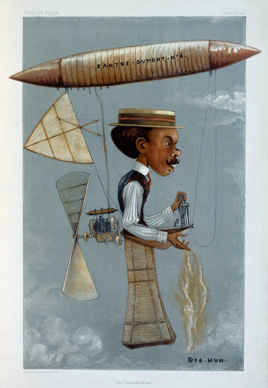 Alberto Santos-Dumont och hans luftskepp, 1901 av George Hum