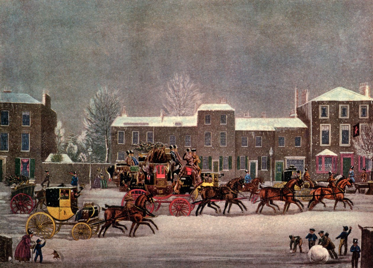 Närmar sig julen, 1800-talet 1927. av George Hunt