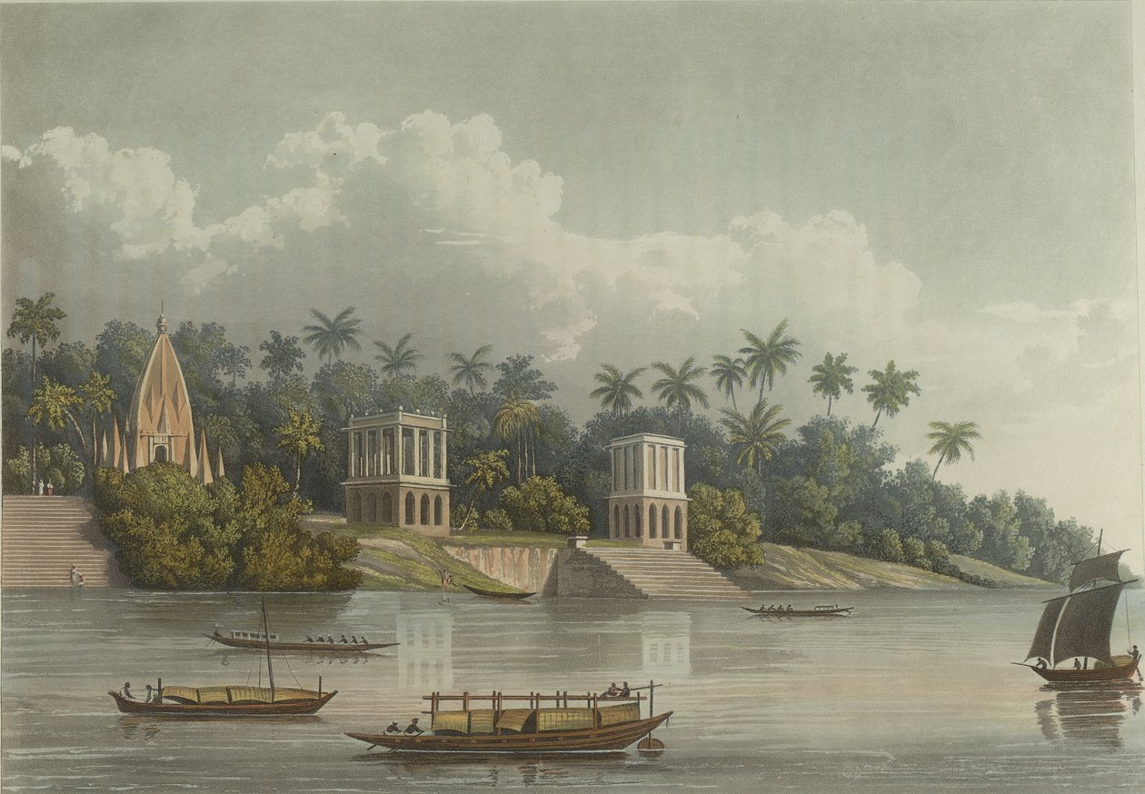 Hindopagoder nedanför Barrackpore på Ganges av George Hunt