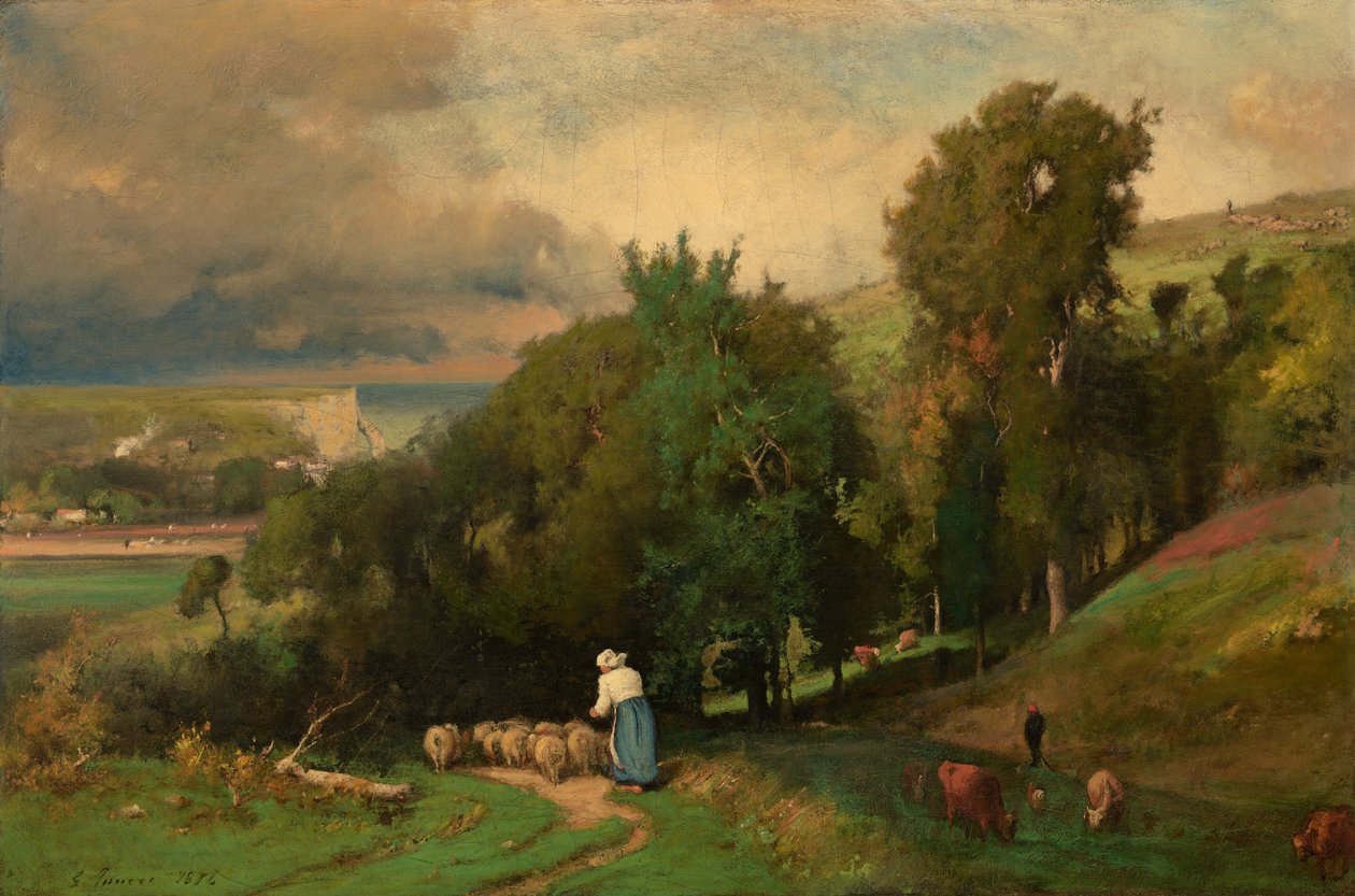 Sluttningen vid Étretat av George Inness