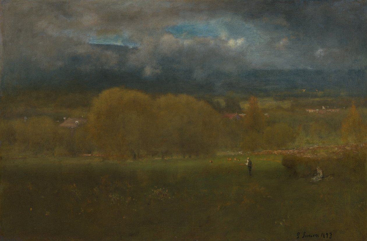 Solbelyst dal av George Inness