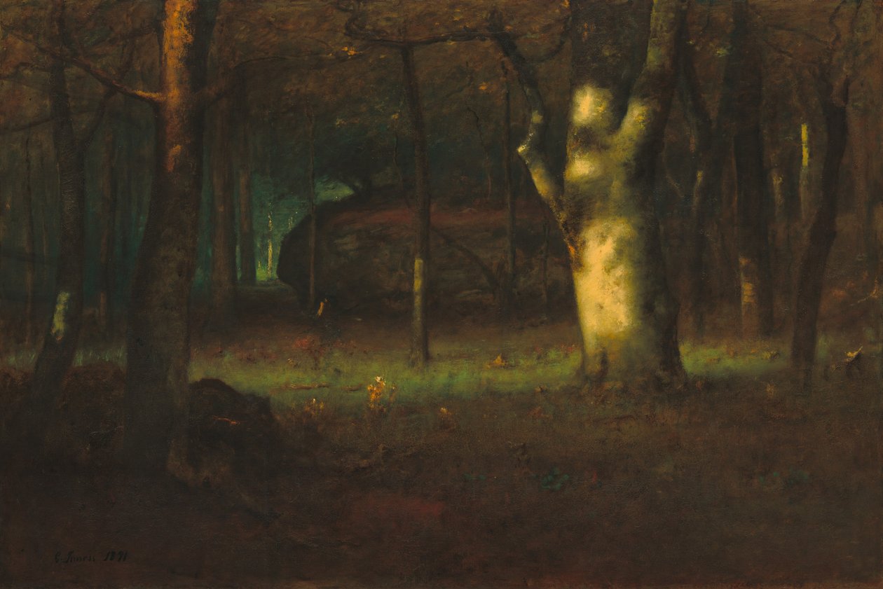 Solnedgång i skogen, 1891. av George Inness