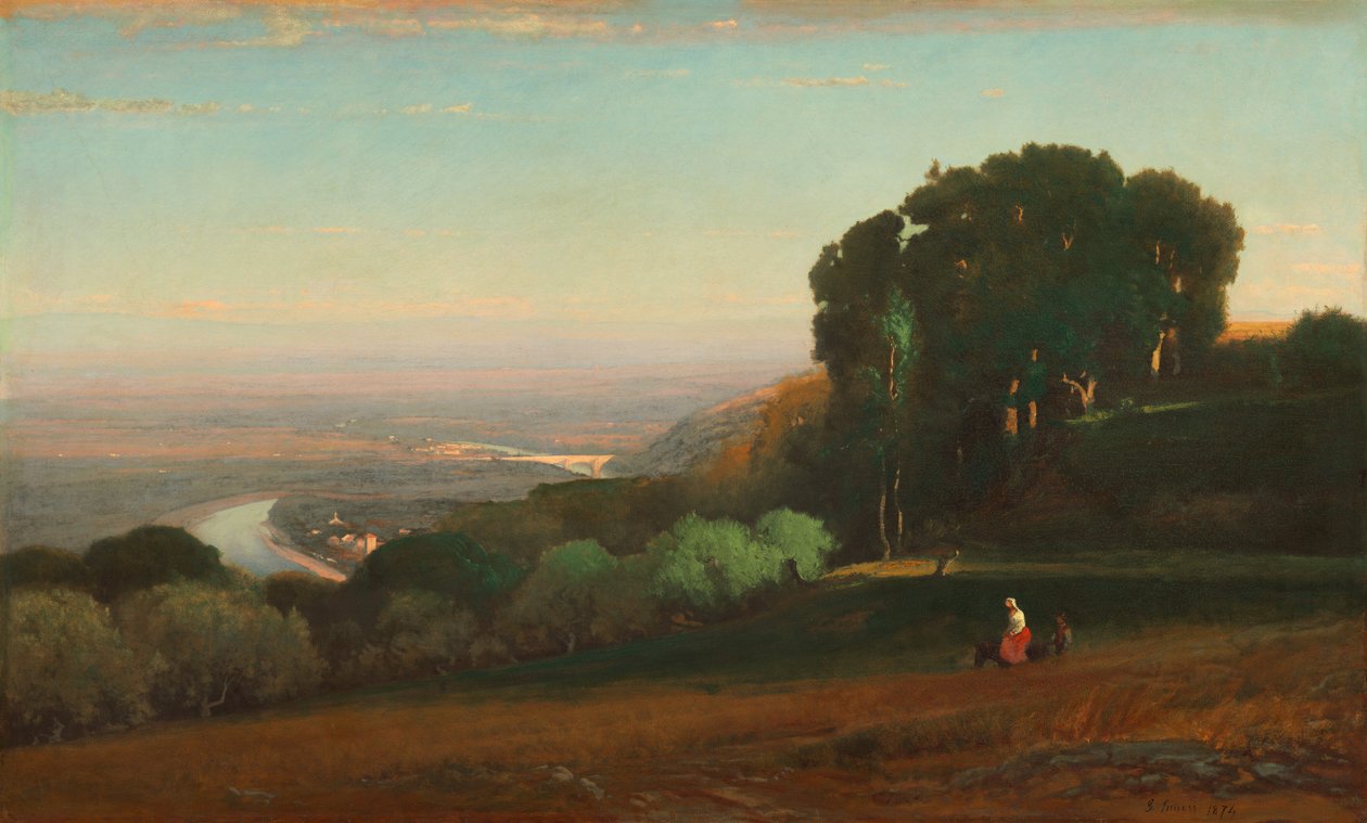 Utsikt över Tibern nära Perugia av George Inness