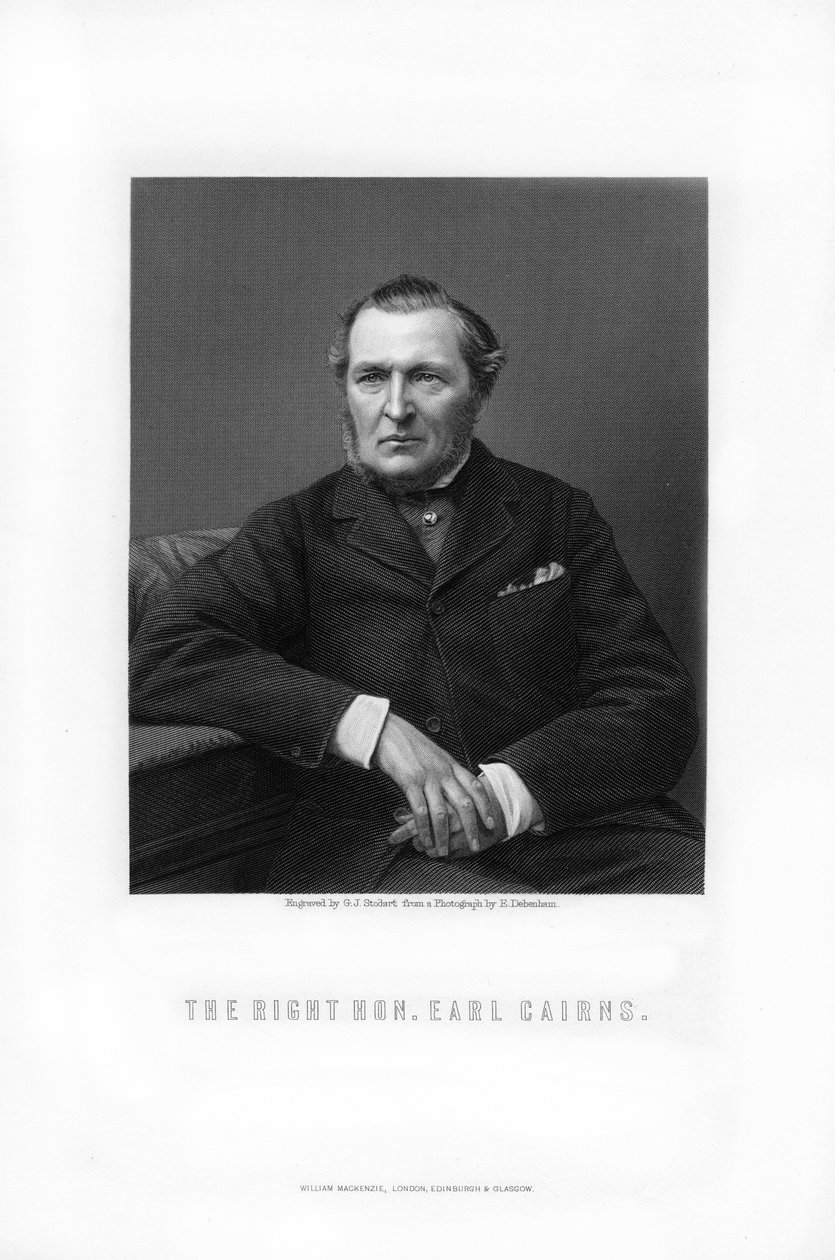 Hugh McCalmont Cairns, 1st Earl Cairns, brittisk statsman, 1881. av George J. Stodart
