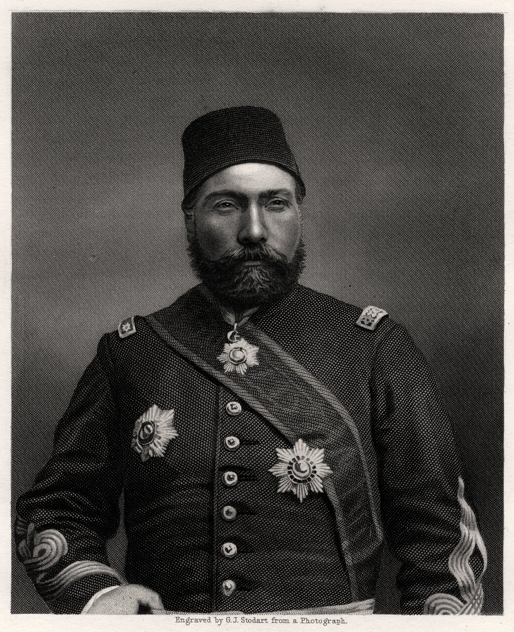 Osman Nuri Pasha, fältmarskalk av det osmanska riket, 1800-talet av George J. Stodart