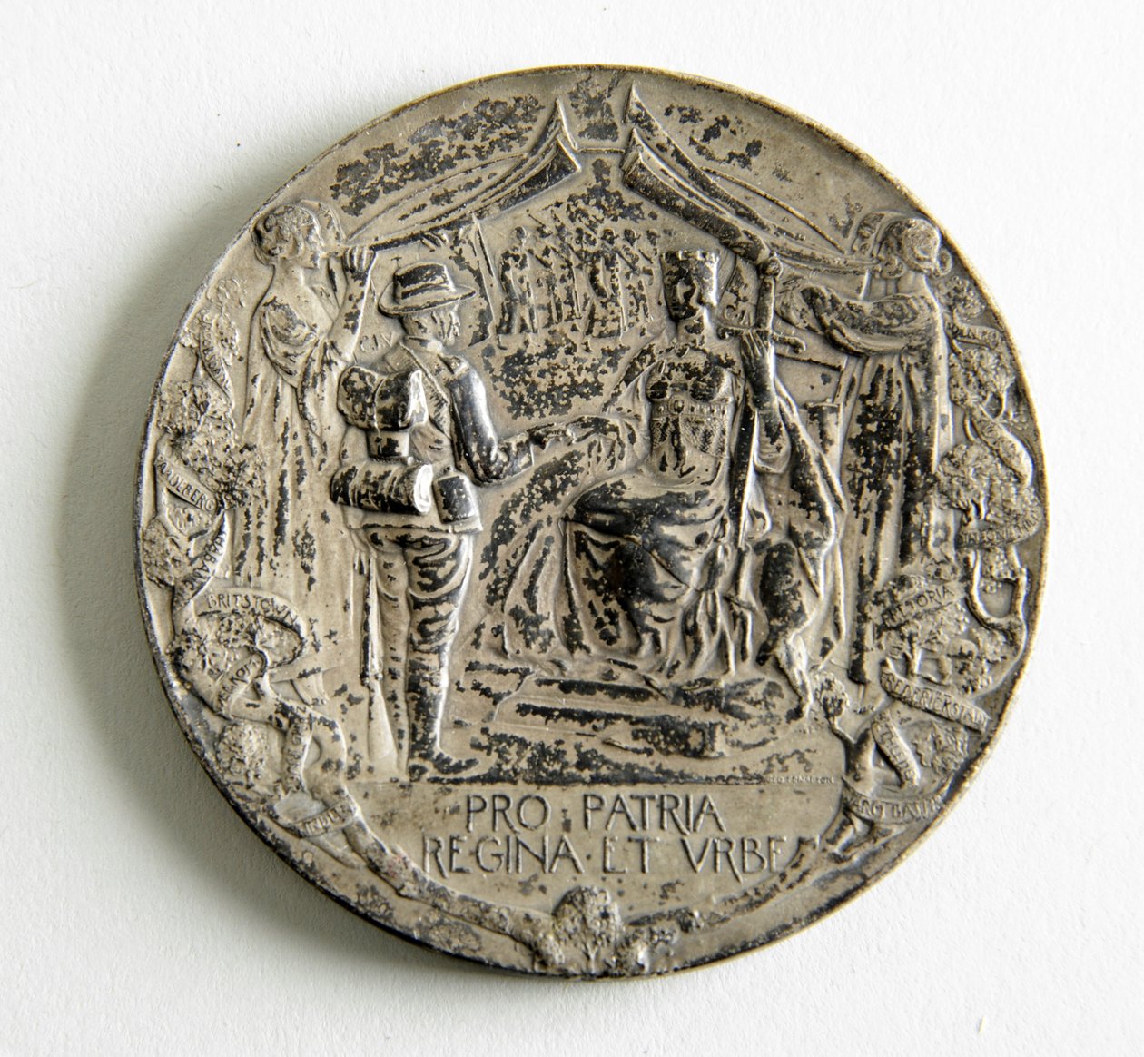 Medalj till minne av City Imperial Volunteers återkomst från vildsvinskriget av George James Frampton