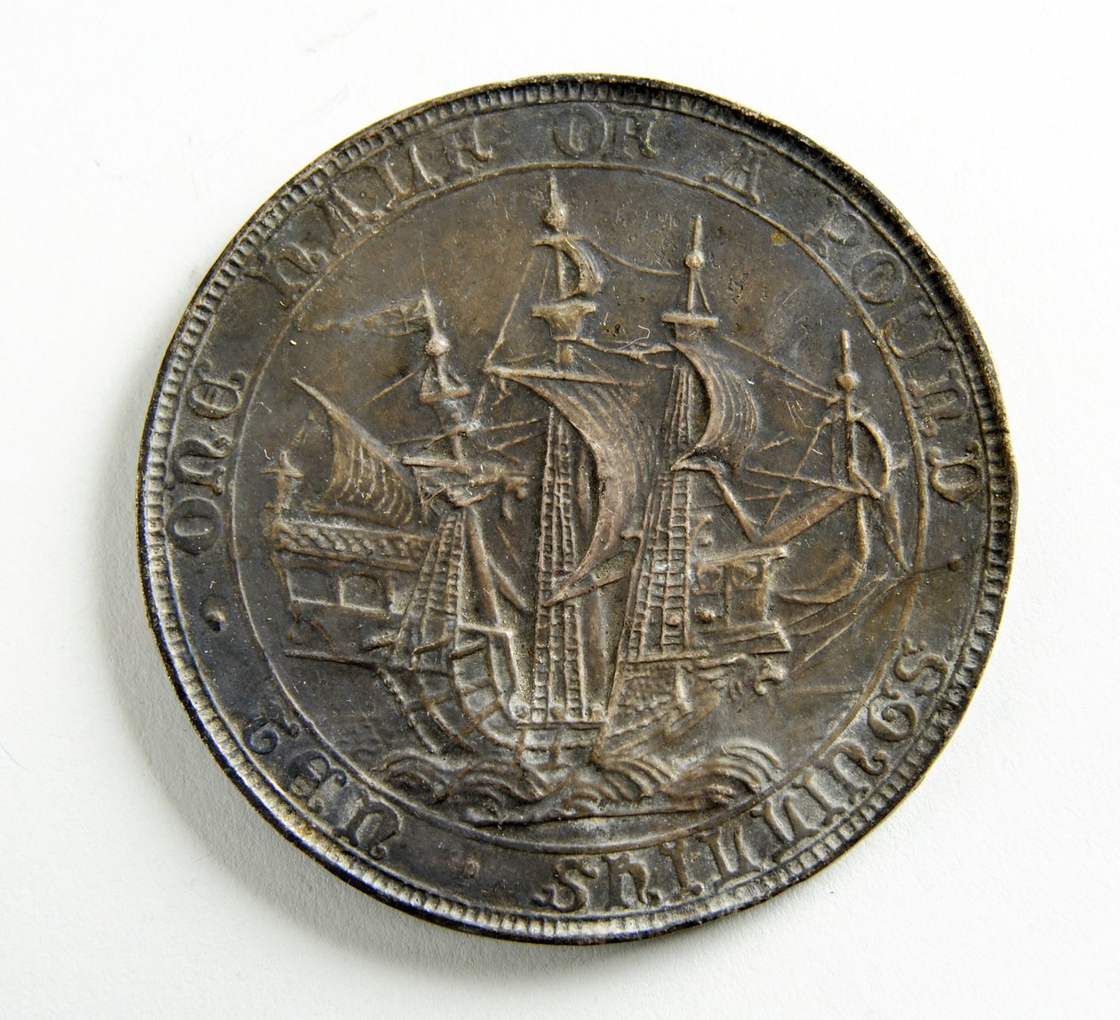 Provgjutning för ett mynt (försilvrad metall) av George James Frampton