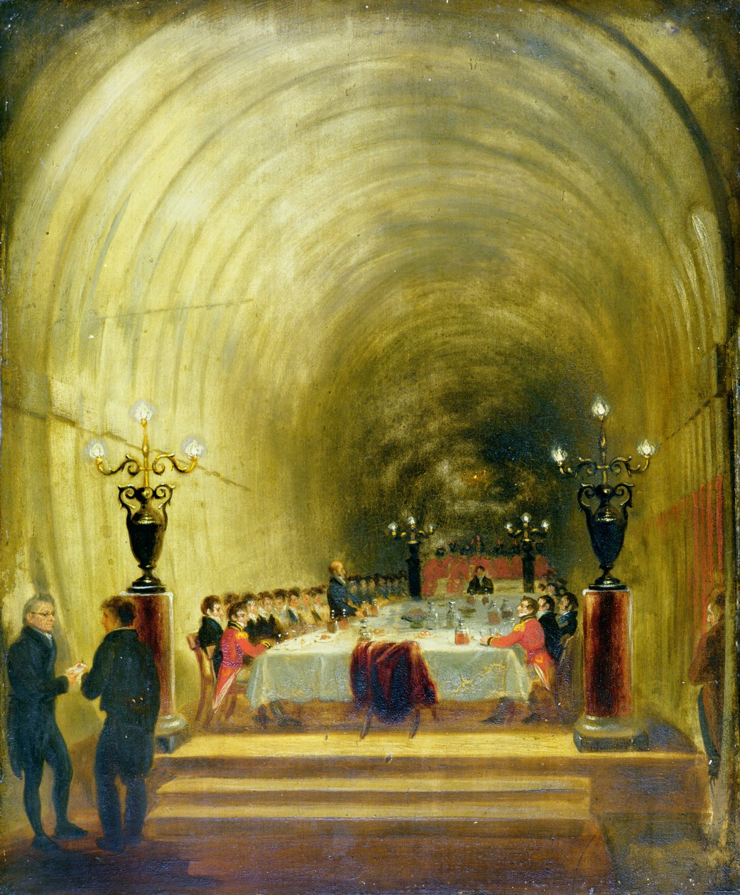 Bankett i Thames Tunnel, ca 1827 av George Jones