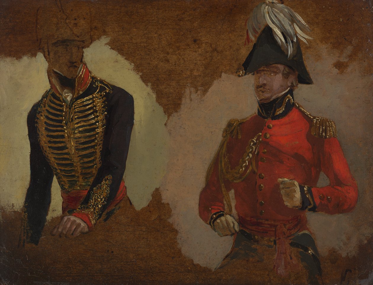 Studier av Royal Horse Artillery Uniform och av en A.D.C. till överbefälhavaren: en studie för "Slaget vid Waterloo" av George Jones