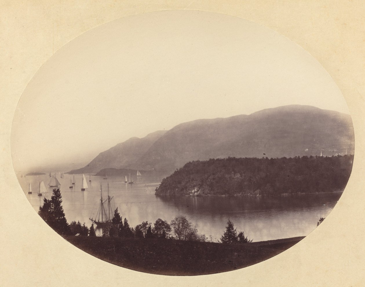 Från Trophy Point, West Point, Hudson River av George Kendall Warren
