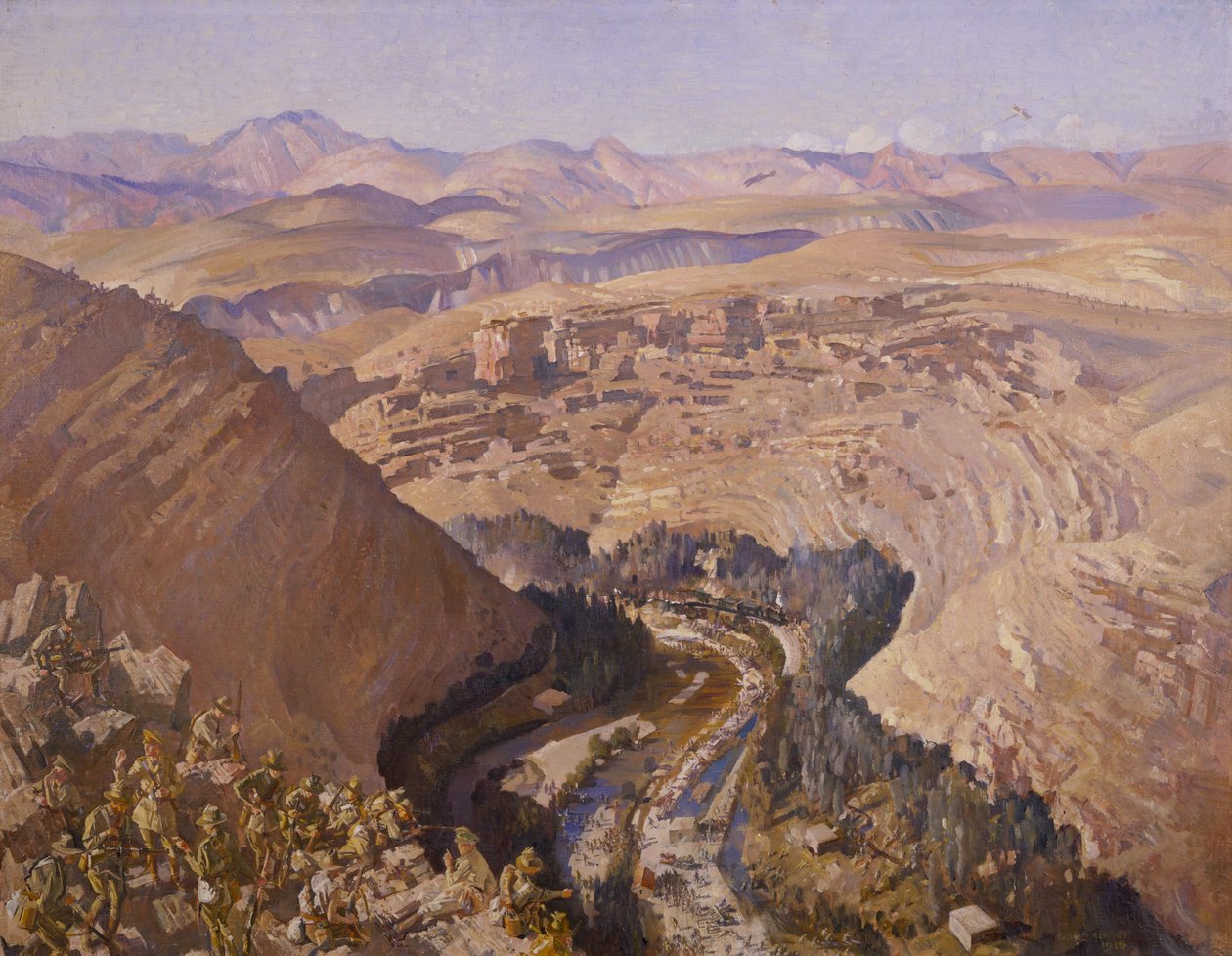 Barada Gorge, 30 september 1918 av George Lambert