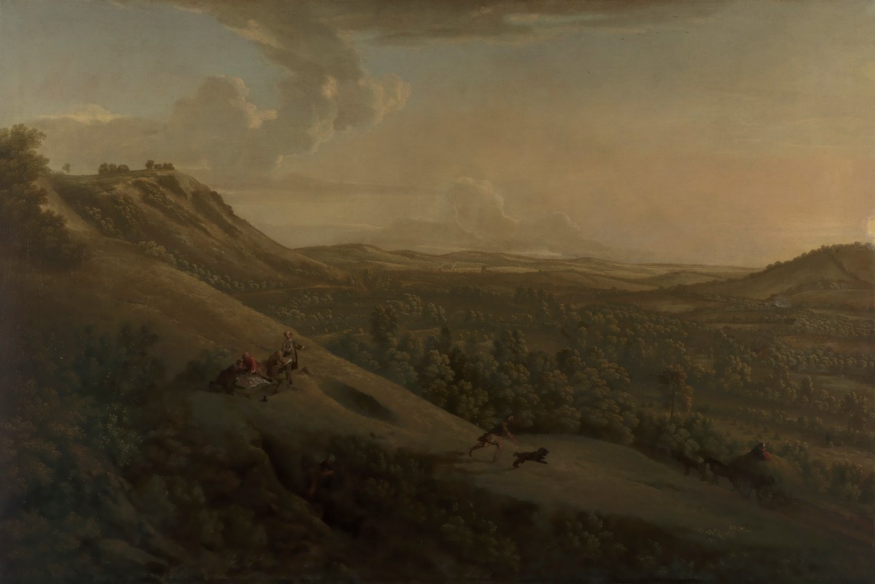 Box Hill, Surrey, med Dorking i fjärran av George Lambert