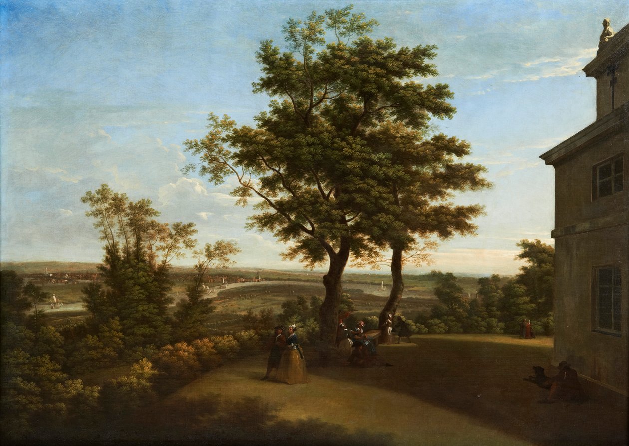 Westcombe House, vy från terrassen, med London i fjärran av George Lambert