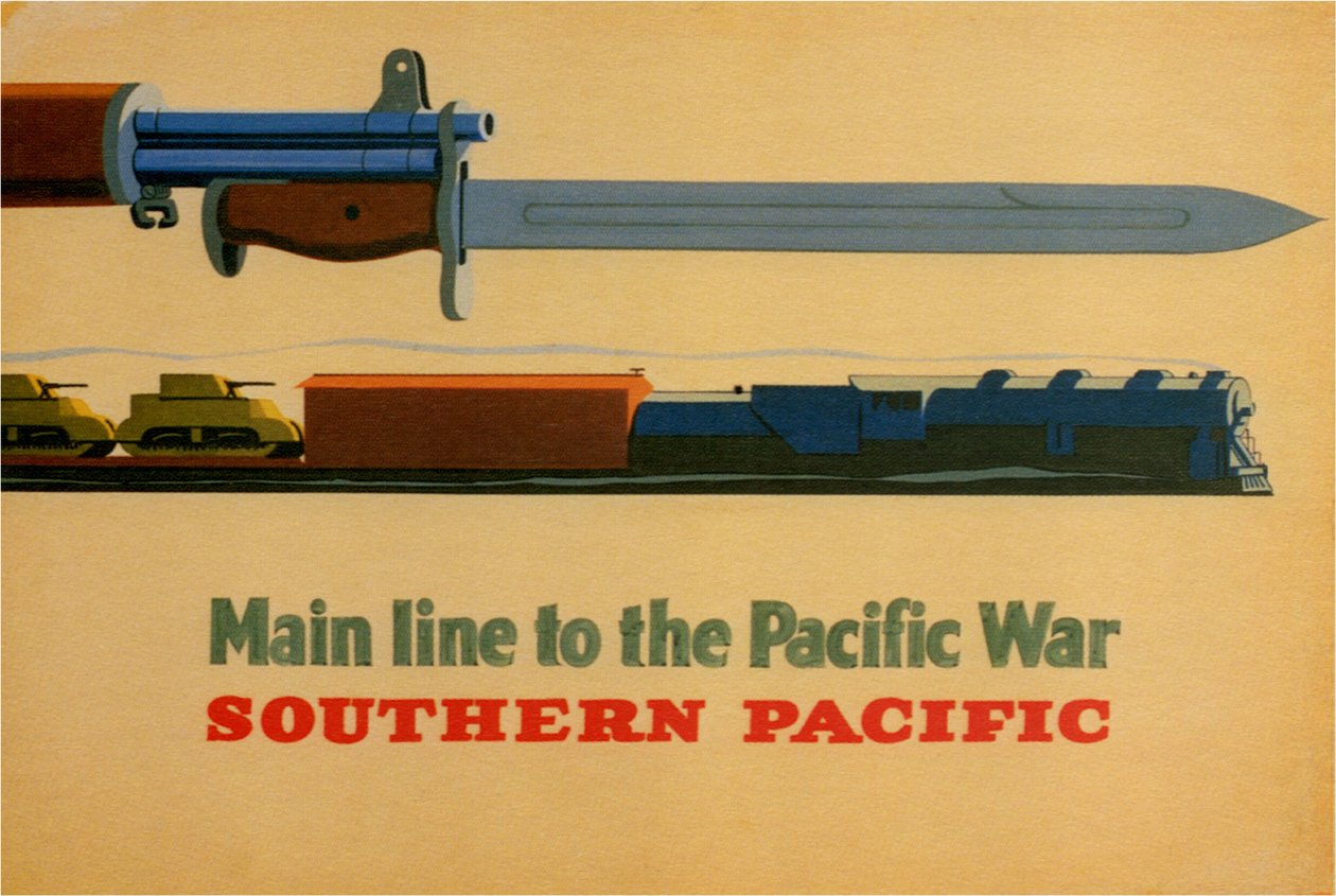 Huvudlinjen till Stillahavskriget. Southern Pacific Railroad, 1945 av George Lerner and Lyman Power