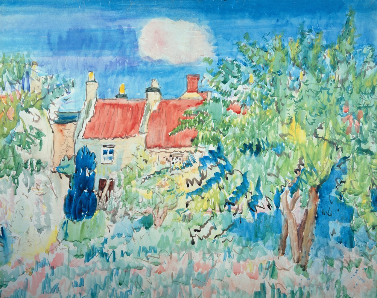 En solig dag, Ceres, Fife av George Leslie Hunter