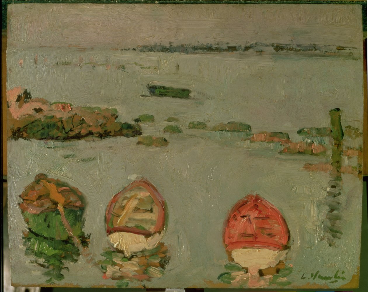 Båtar, Lower Largo, Fife av George Leslie Hunter