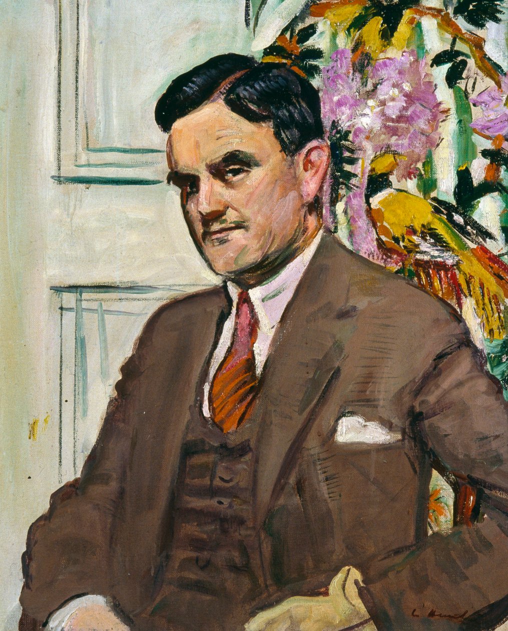 Dr Tom J Honeyman, chef för Glasgow Art Galleries 1939-54, ca 1930 (olja på duk) av George Leslie Hunter