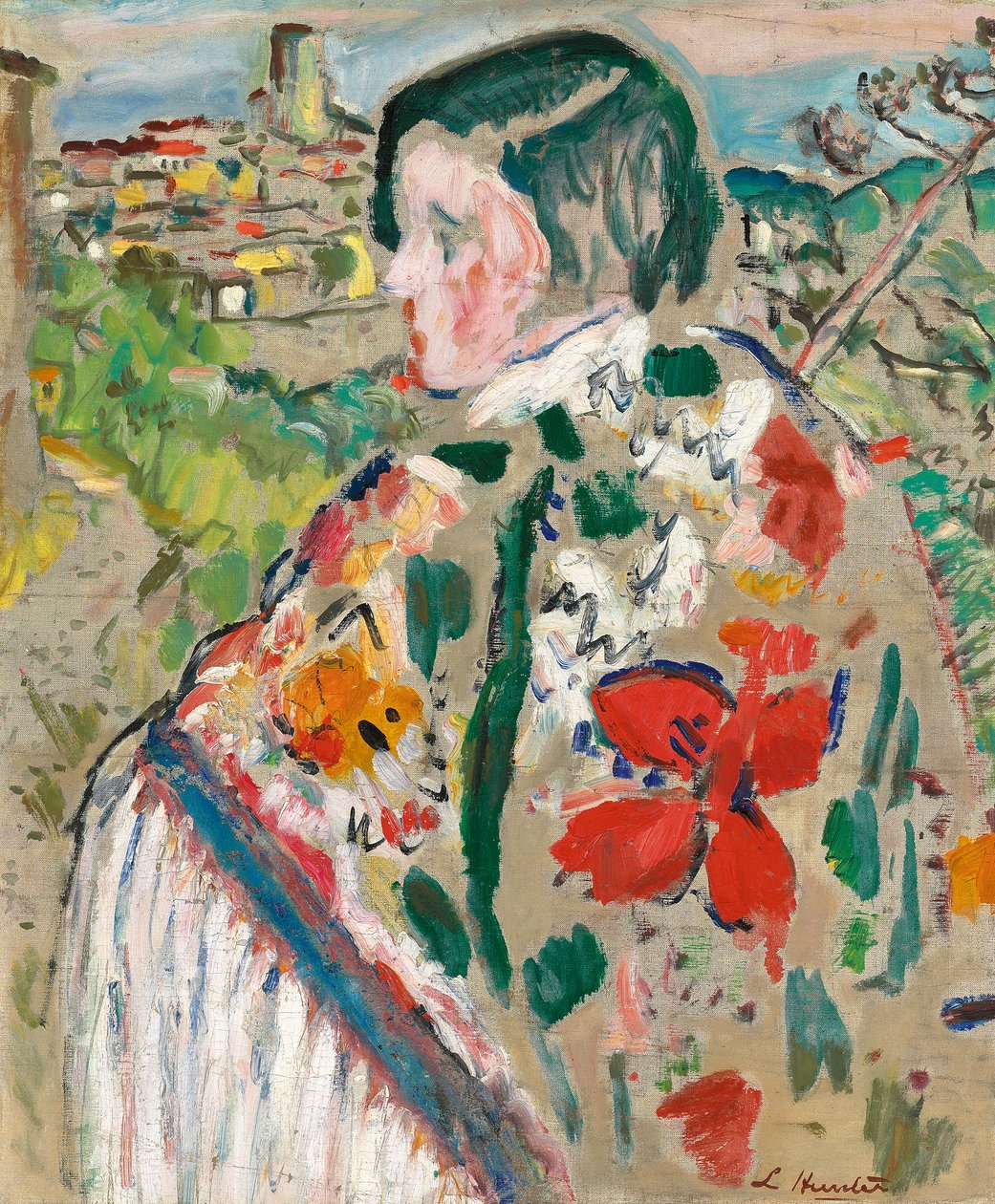 Tjej i en sjal, av George Leslie Hunter