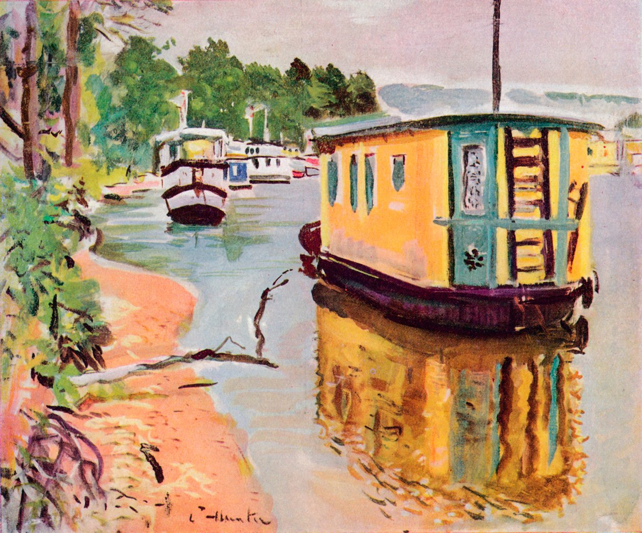 Husbåtar, Loch Lomond, c1924 av George Leslie Hunter
