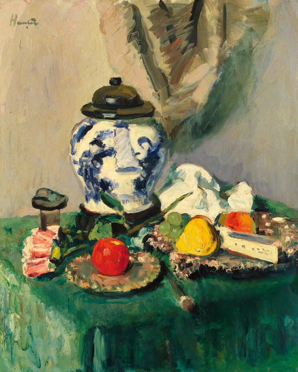 Stilleben (olja på duk) av George Leslie Hunter