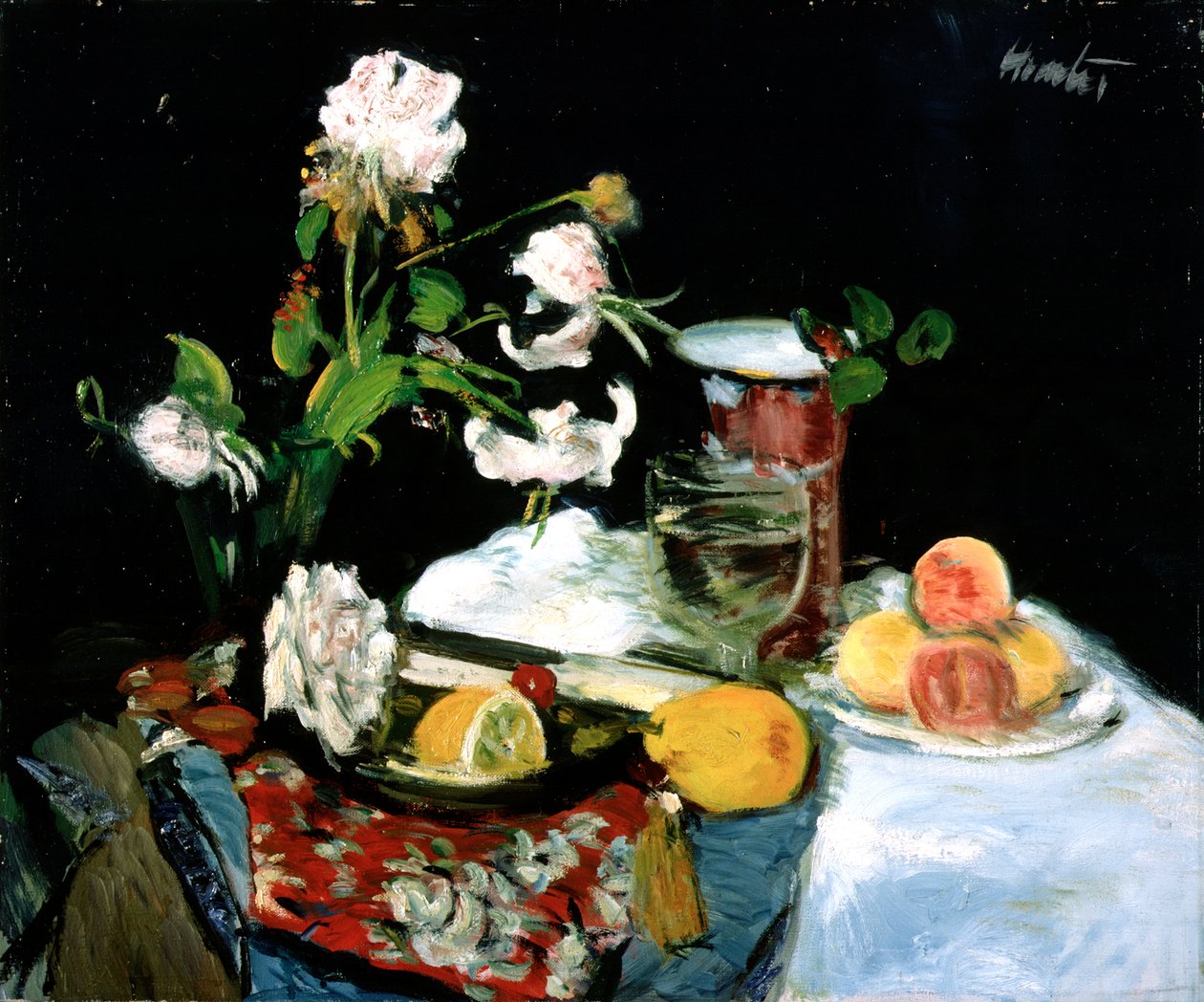 Stilleben, ca 1918 (olja på duk) av George Leslie Hunter
