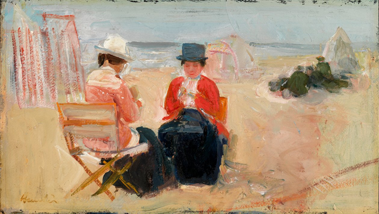 The Red Jacket, ca 1910-14 (olja på kvarnbräda) av George Leslie Hunter