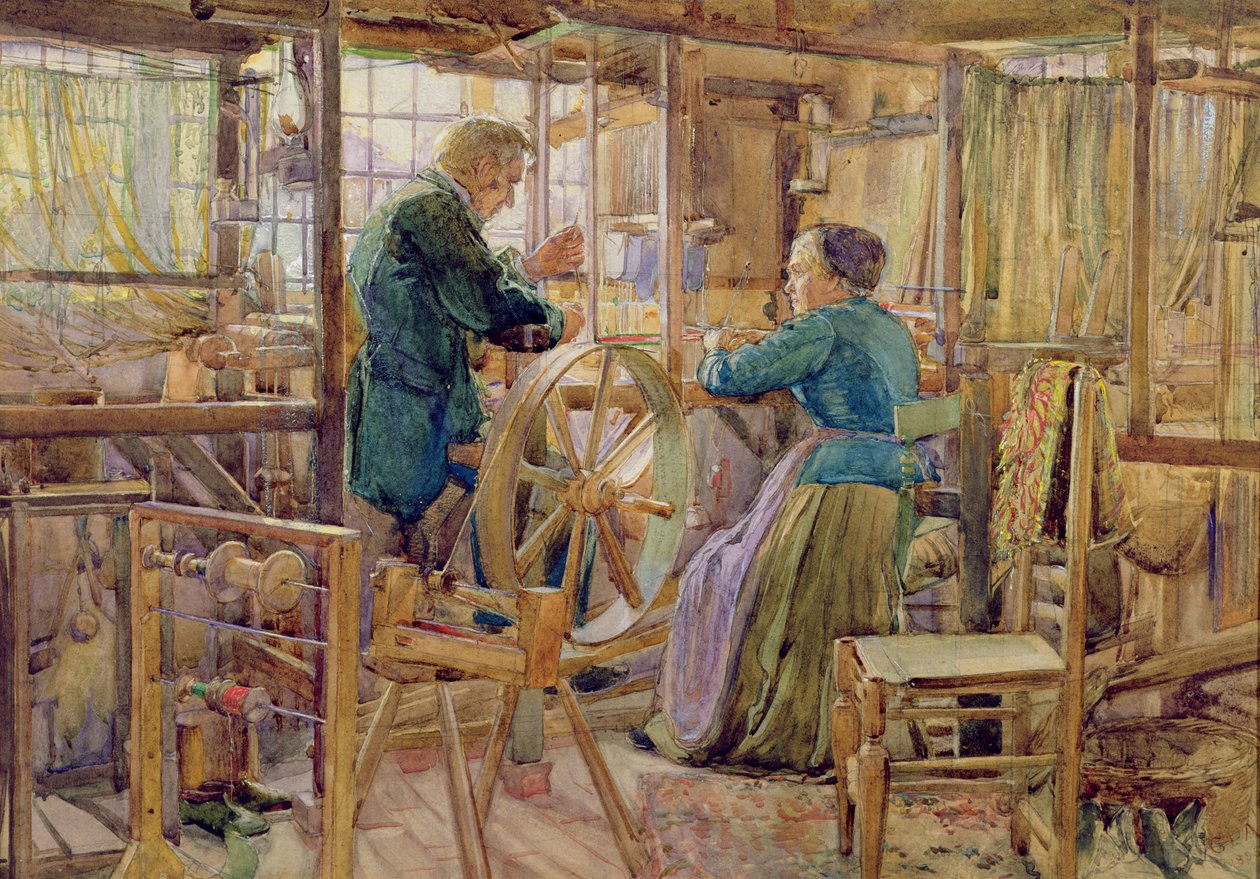 Weavers, i Coventry, 1895 (wc och gouache på papper) av George Lilly Anderson