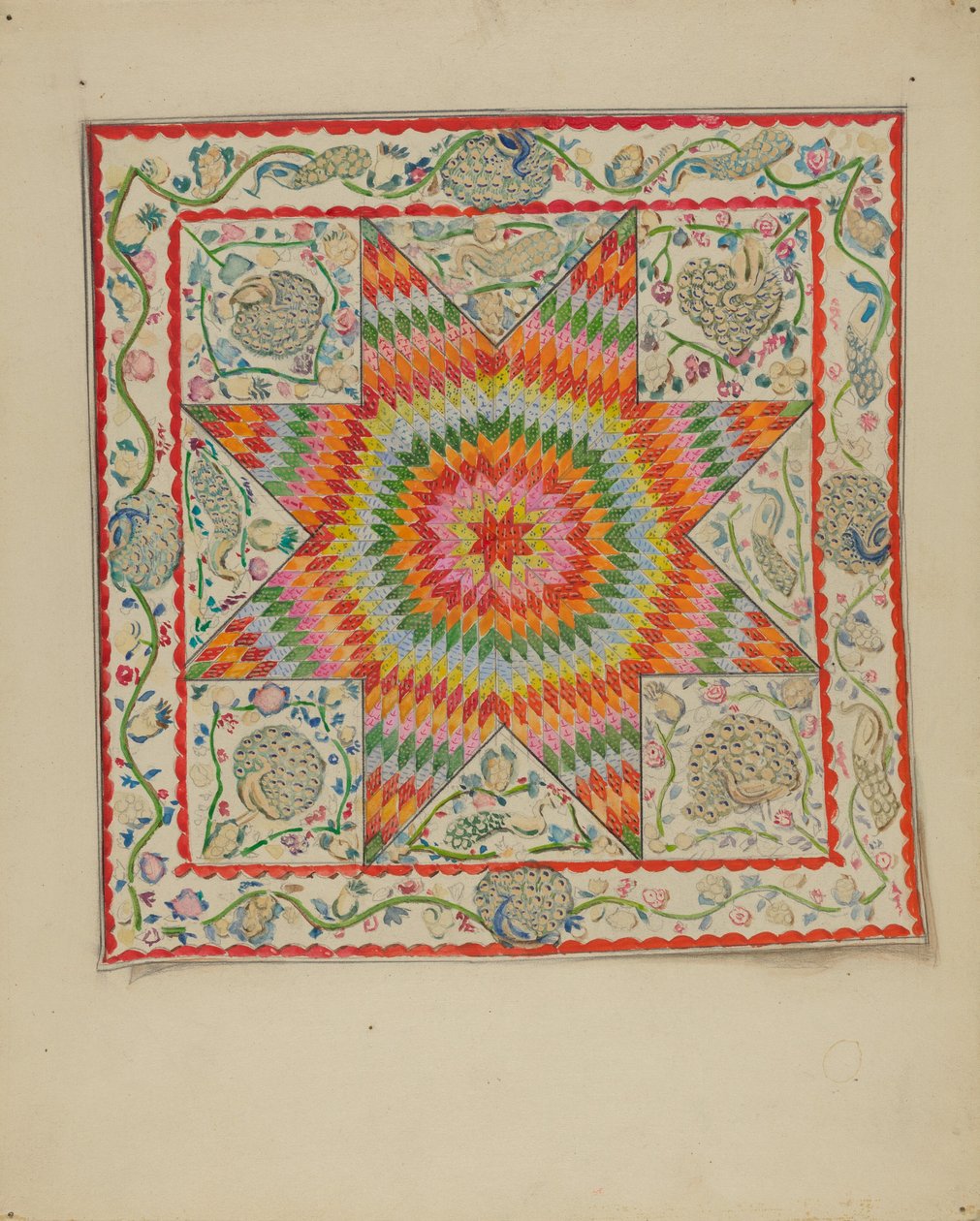 Applikation och Patchwork-överdrag av George Loughridge