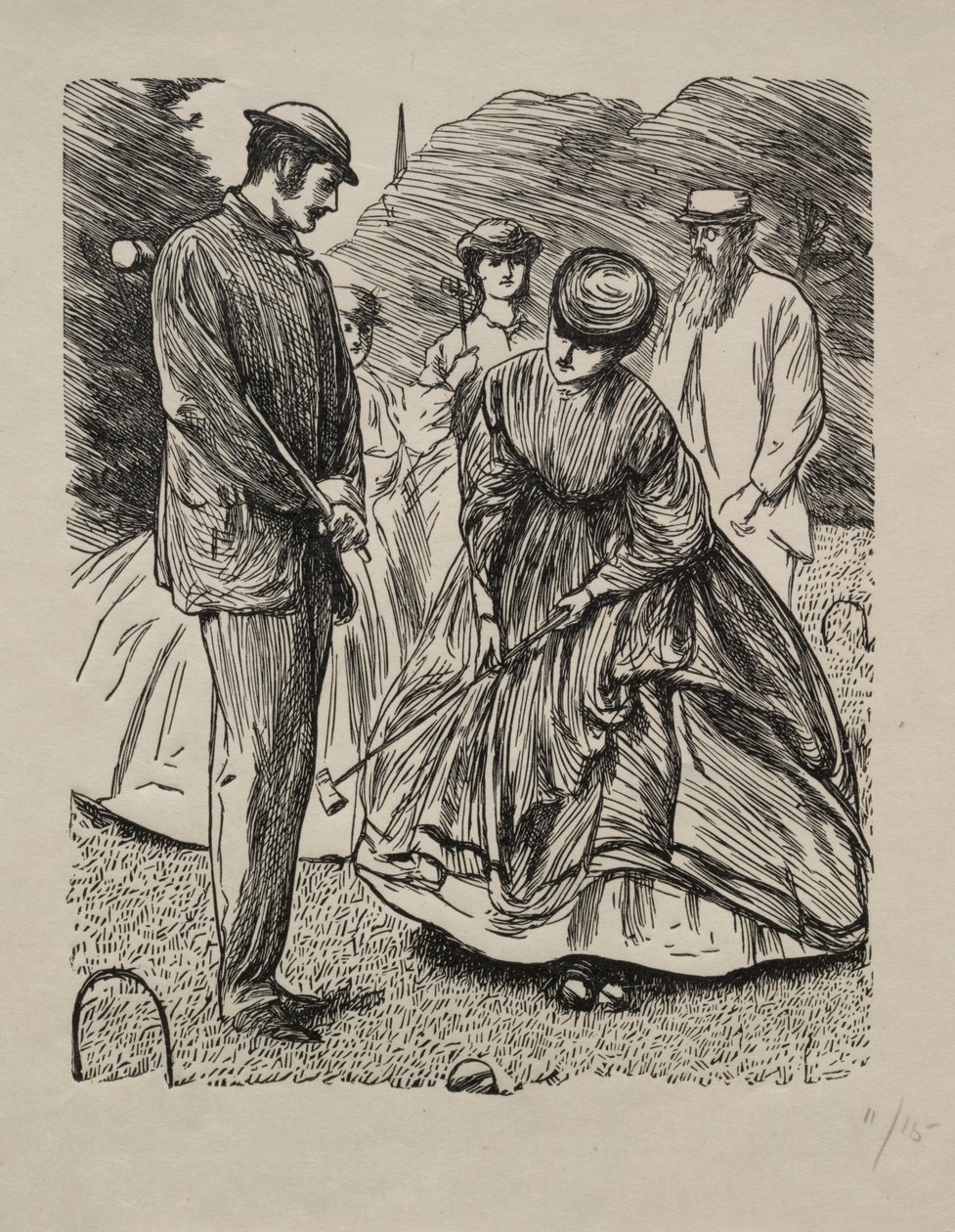 Hur man inte spelar spelet, 1865. av George Louis Palmella Busson Du Maurier
