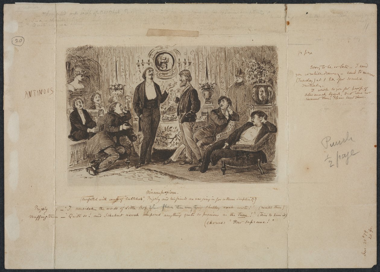 "Nincompoopiana," Illustration för Punch av George Louis Palmella Busson Du Maurier