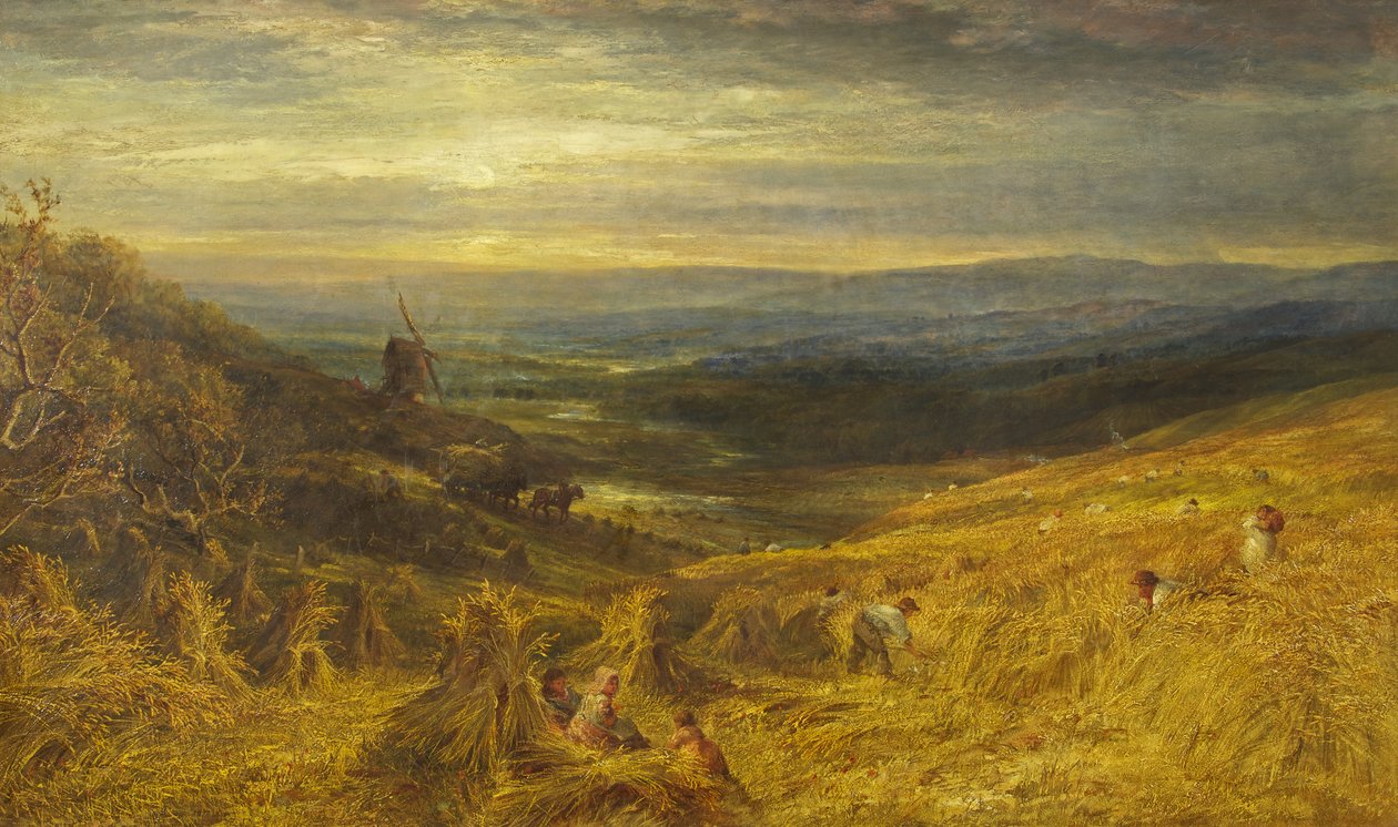 A Surrey Cornfield, ca 1877 (olja på duk) av George Lucas