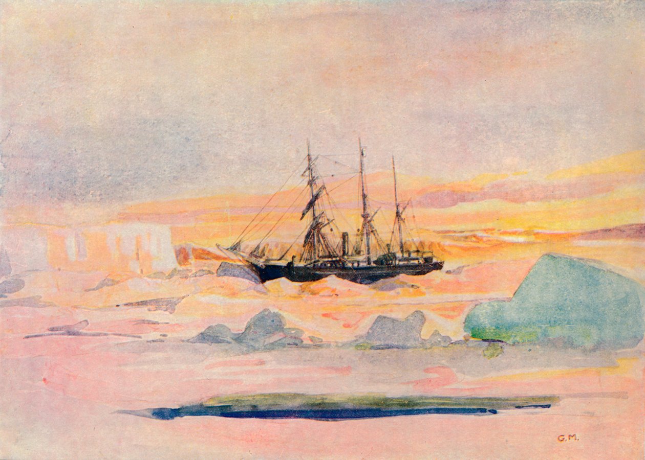 Shackletons skepp, Nimrod, i McMurdo Sound, 1909, 1912 av George Marston