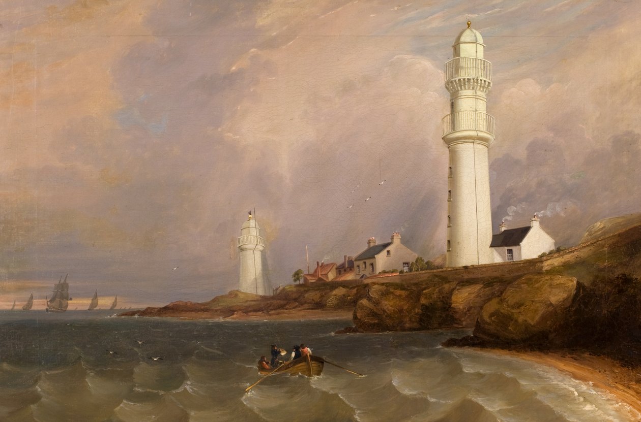 Fyrar - West Lights, Tayport, ca 1840 (olja på duk) av George McGillivray