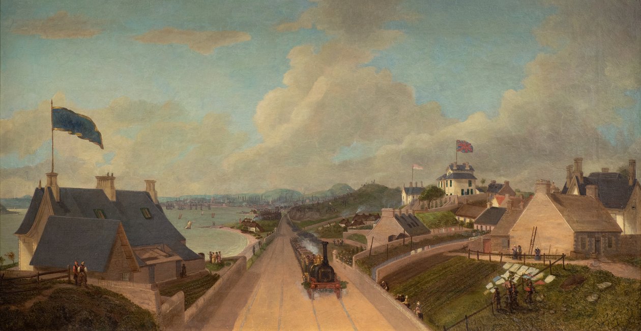 The Opening of the Dundee and Arbroath Railway, c.1838 (olja på duk) av George McGillivray