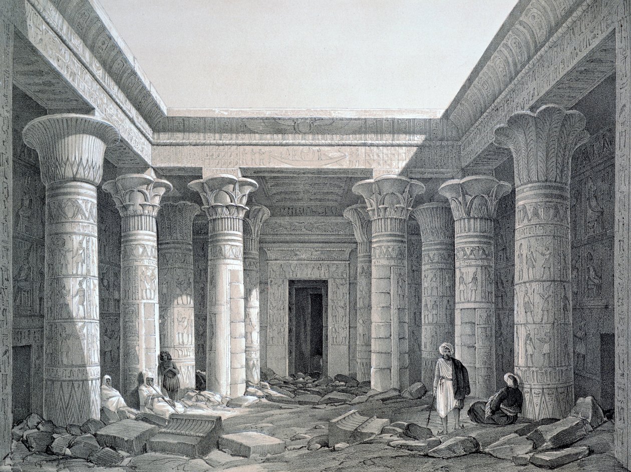 Court of the Great Temple, Philae, Egypten, 1843 av George Moore