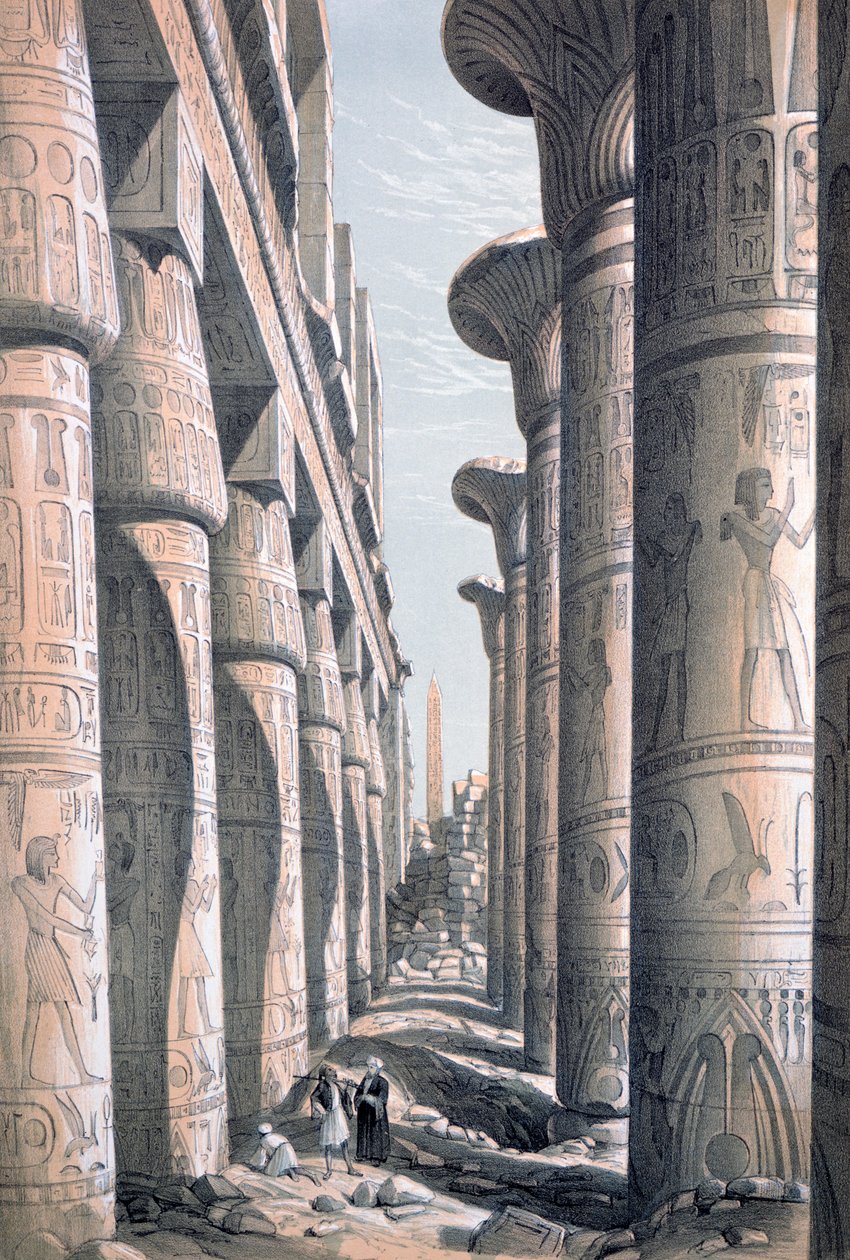 Stora templet, Karnak, Egypten, 1800-talet av George Moore