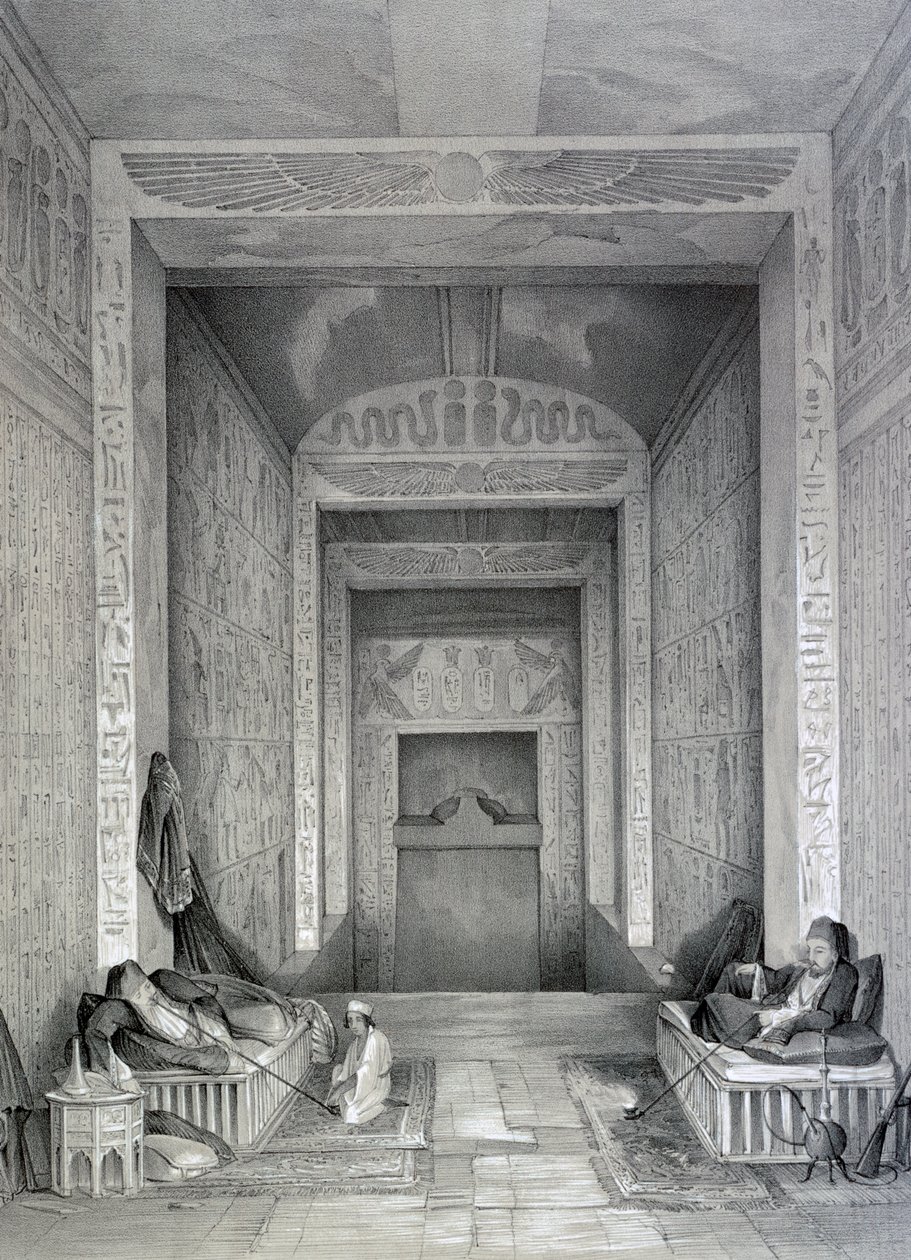 Interiör av ett tempel, Egypten, 1800-talet av George Moore