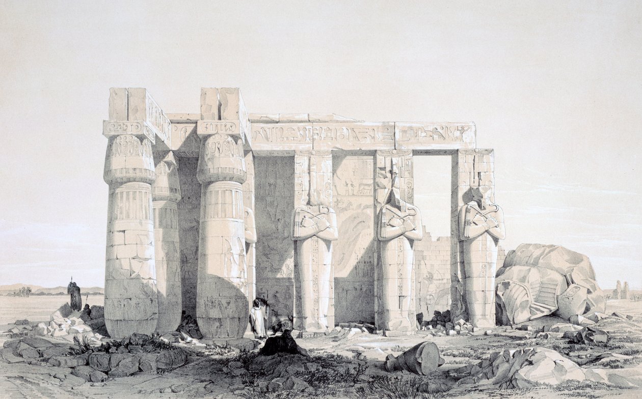 Ramseion, Luxor, Egypten, 1800-talet av George Moore