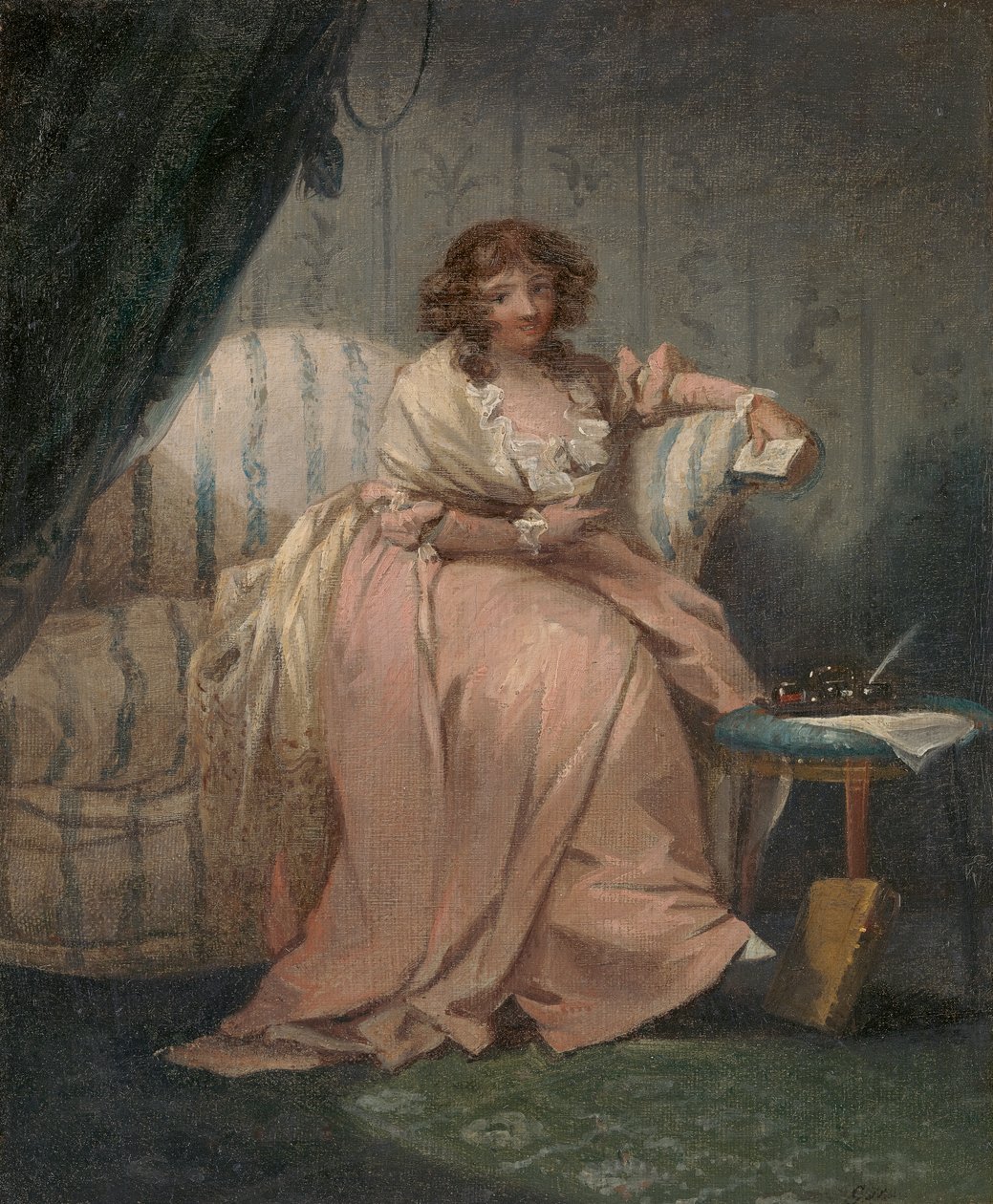 En kvinna som heter Anne, konstnärens fru av George Morland
